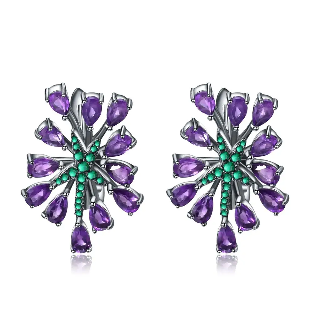 GEM'S BALLET 100% 925 Sterling Sliver Gothic Purple Fine Clip Earrings 4.69Ct Natural Amethyst Gemstone Earrings For Women Gift
GEM'S BALLET 100% 925 Sterling Sliver Gothic Purple Fine Clip Earrings 4.69Ct Natural Amethyst Gemstone Earrings For Women Gift