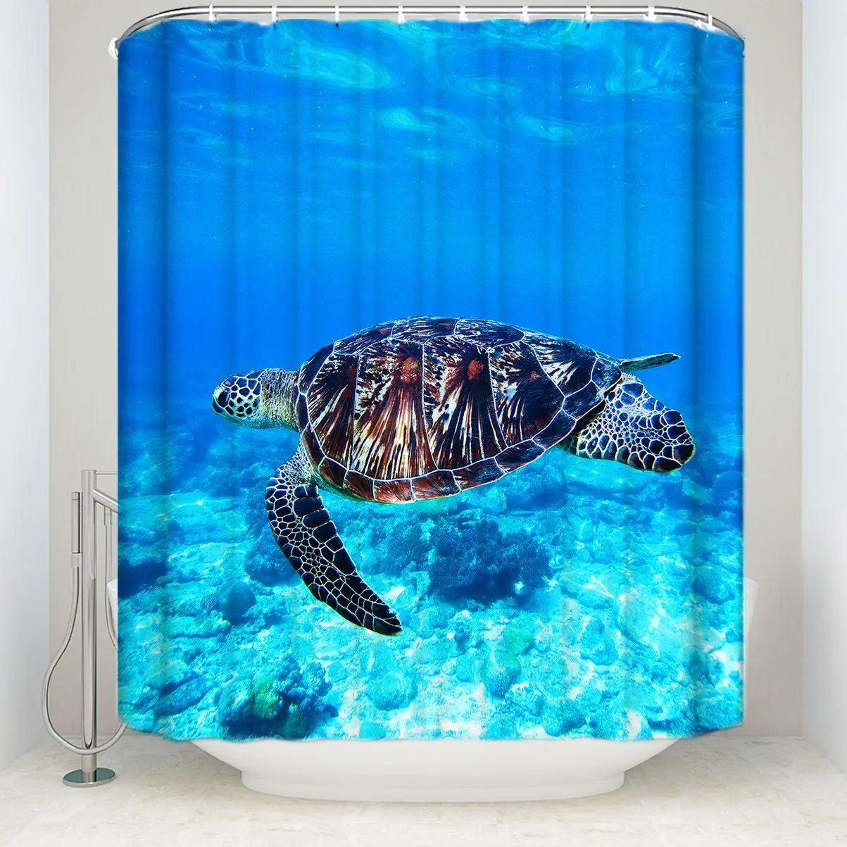 T&H Home Abyssal Ainimal Turtle Shower Curtain Rowing In The Sea Bathroom Waterproof And Mildew Resistant With Hooks 60X72In
T&H Home Abyssal Ainimal Turtle Shower Curtain Rowing In The Sea Bathroom Waterproof And Mildew Resistant With Hooks 60X72In