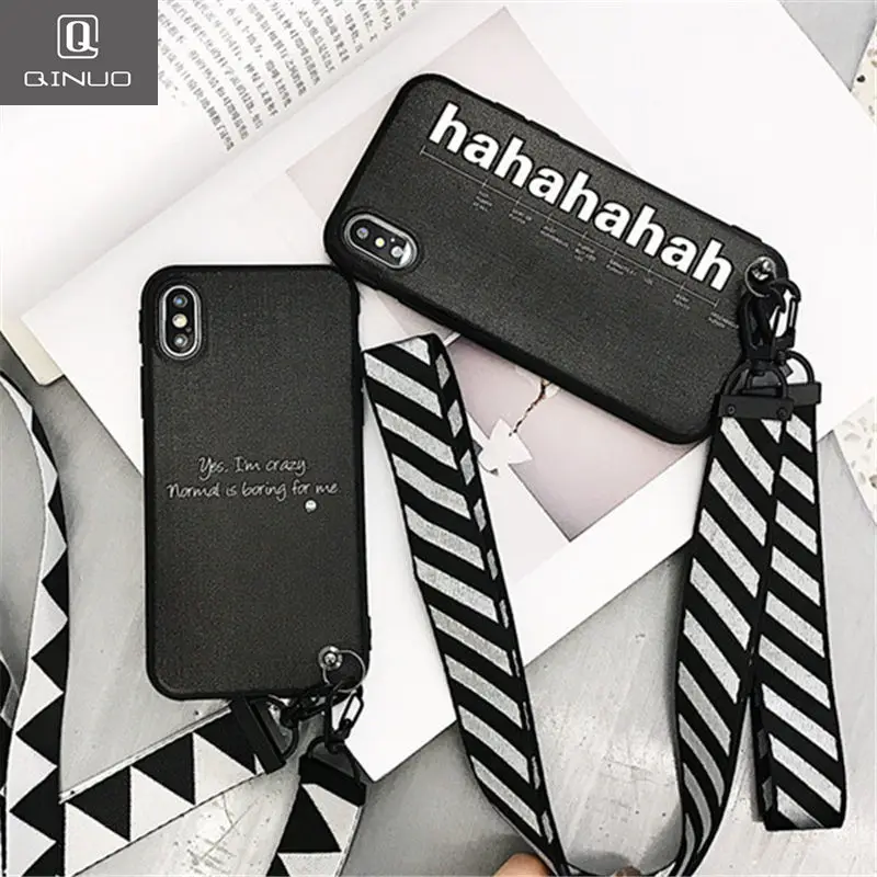 QINUO Simple Trend Strap Case For iPhone 6 6s 7 8 X Fashion Happy Crazy Letter relief Soft TPU Case For iPhone 7 Plus 8 Covers
QINUO Simple Trend Strap Case For iPhone 6 6s 7 8 X Fashion Happy Crazy Letter relief Soft TPU Case For iPhone 7 Plus 8 Covers