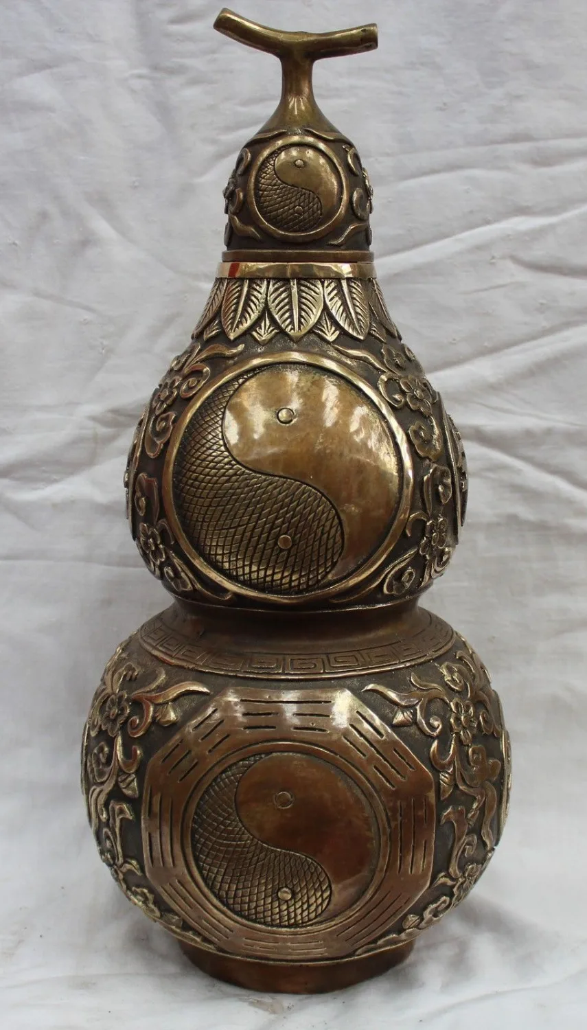 15" Lucky Chinese Copper Fengshui Flower Spirit Jixiang Ru yi Cucurbit Gourd K
15" Lucky Chinese Copper Fengshui Flower Spirit Jixiang Ru yi Cucurbit Gourd K