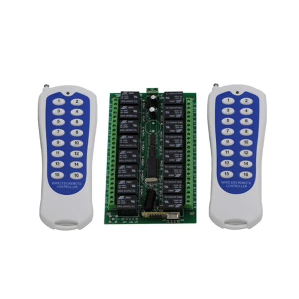 16CH DC 24V rf home automation remote control switch 315MHZ 2 transmitter+ recevier wireless switch smart home control SKU: 5010
16CH DC 24V rf home automation remote control switch 315MHZ 2 transmitter+ recevier wireless switch smart home control SKU: 5010