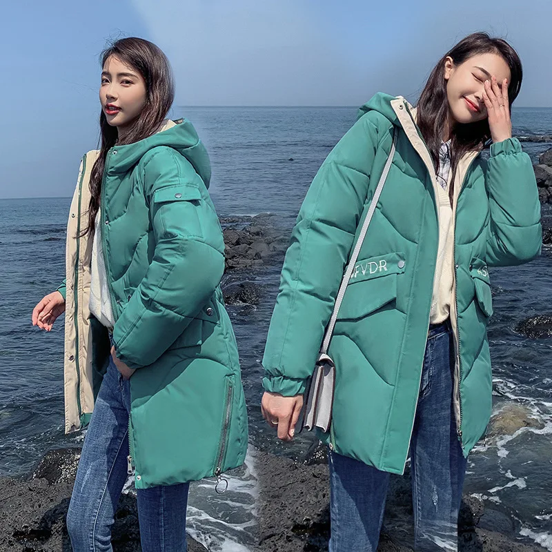 Fashion Medium Long Warm Parka Winter Women Hooded Coat 2019 New Spell Color Slim Winter Jacket Women Cotton Padded Jackets
Fashion Medium Long Warm Parka Winter Women Hooded Coat 2019 New Spell Color Slim Winter Jacket Women Cotton Padded Jackets