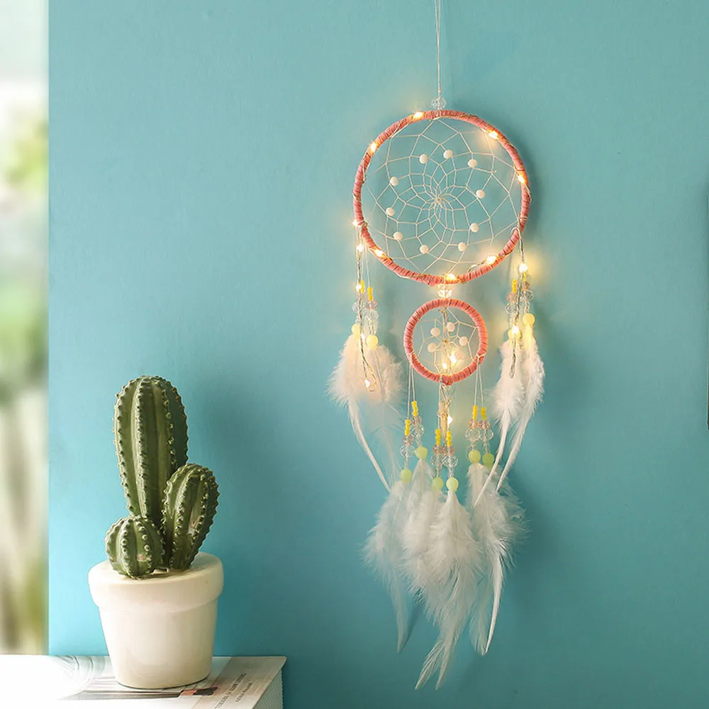 Hanging Decorations Handmade Dreamcatcher Feathers Night Light Car Wall Hanging Decor Room Home Decor Drop shipping Oct17
Hanging Decorations Handmade Dreamcatcher Feathers Night Light Car Wall Hanging Decor Room Home Decor Drop shipping Oct17