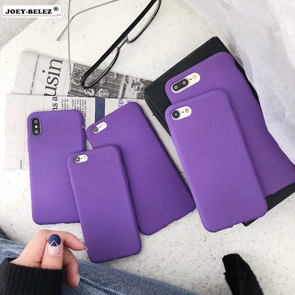 Purple Color Case Soft TPU Cover For iphone 7 8 7/8 plus Case Ultra-thin Silicone Phone Cases For iphone 6 6S Plus X Matte Capa
Purple Color Case Soft TPU Cover For iphone 7 8 7/8 plus Case Ultra-thin Silicone Phone Cases For iphone 6 6S Plus X Matte Capa