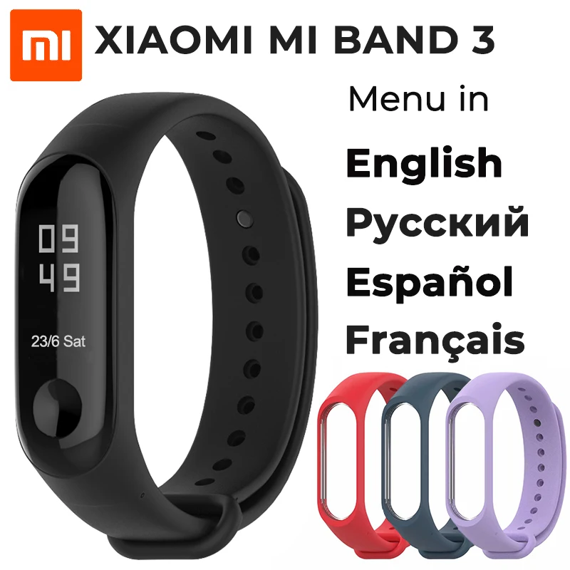 В наличии новинка 2018 оригинальный Смарт браслет Xiaomi Mi Band 3 OLED дисплей 0 78 дюйма