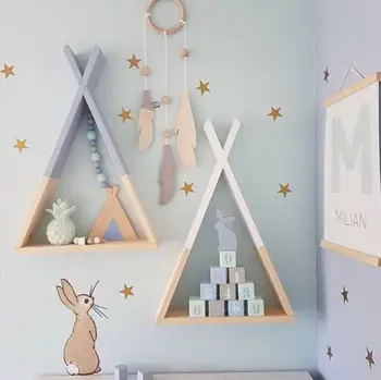 INS Nordic Wooden Tents Bunker Shelves wood trigon storage Wall Shelf For Kid's Room Background Photography 3D Wall Wood Racks
INS Nordic Wooden Tents Bunker Shelves wood trigon storage Wall Shelf For Kid's Room Background Photography 3D Wall Wood Racks