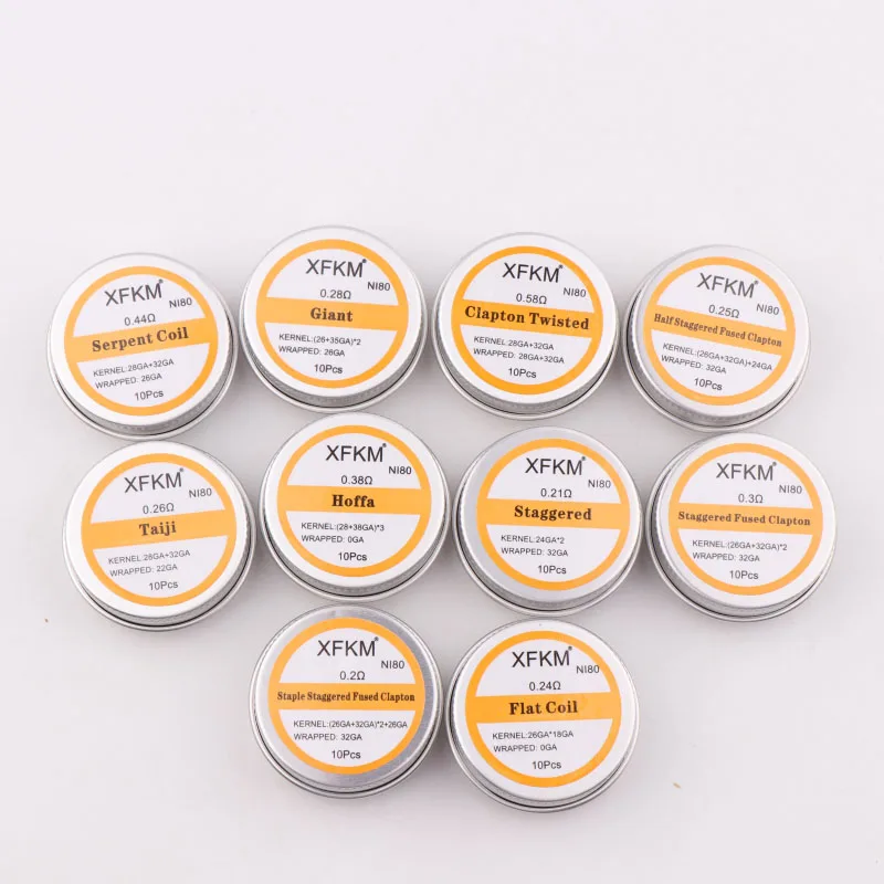 XFKM NEW Ni80 SS316L 10pcs/lot Prebuilt Coils High Density Fused Clapton Coil for Electronic Cigarette RDA RTA Atomizer
XFKM NEW Ni80 SS316L 10pcs/lot Prebuilt Coils High Density Fused Clapton Coil for Electronic Cigarette RDA RTA Atomizer