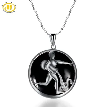 Hutang Aquarius Zodiac Pendant Natural Black Jade 23mm Solid 925 Sterling Silver Necklace Women's Men's Fine Jewelry Birthday
Hutang Aquarius Zodiac Pendant Natural Black Jade 23mm Solid 925 Sterling Silver Necklace Women's Men's Fine Jewelry Birthday