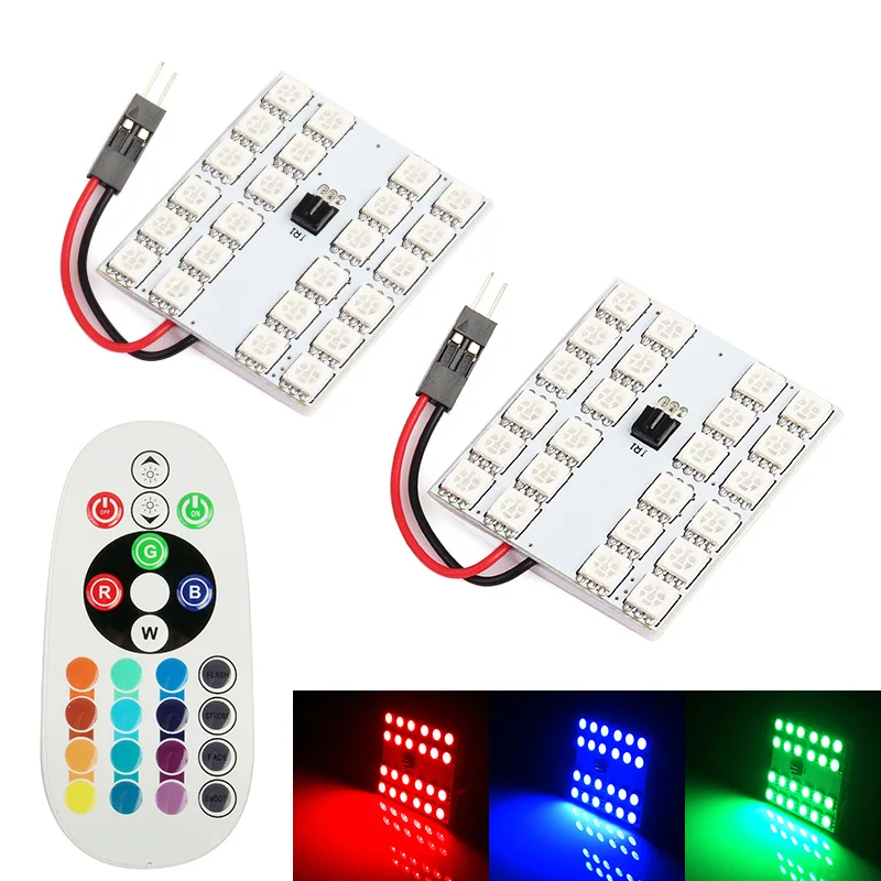 Festoon T10 LED 12/15/24/36-SMD RGB Remote Control 16 Colors 4 Flashing Mode 2 Connectors for Choice Dome Light Interior Lamp
Festoon T10 LED 12/15/24/36-SMD RGB Remote Control 16 Colors 4 Flashing Mode 2 Connectors for Choice Dome Light Interior Lamp