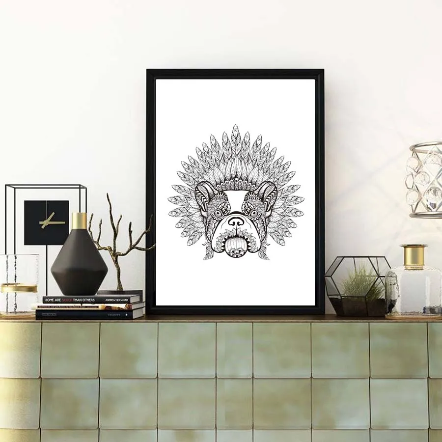 Primitive Tribe Design Animal Dog Monkey Skull Canvas Painting Black White Print Poster Living Room Decorative Picture No frame
Primitive Tribe Design Animal Dog Monkey Skull Canvas Painting Black White Print Poster Living Room Decorative Picture No frame