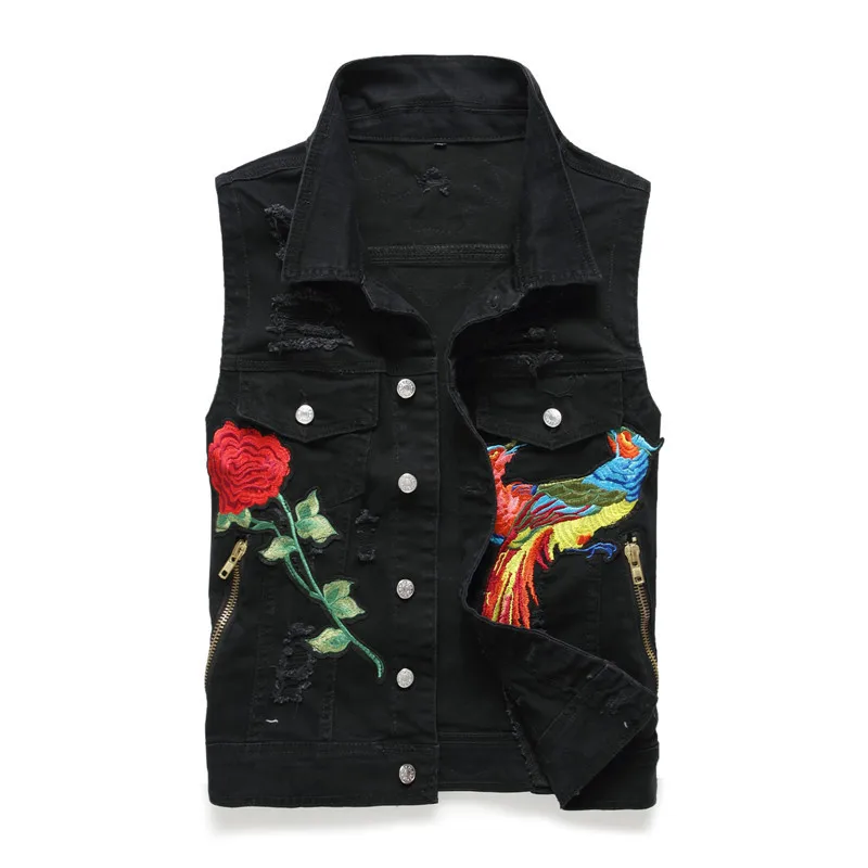 Mens Embroidery Denim Vest Fashion Cowboy Flower Punk Vest Sleeveless Jeans Jacket Motorcycle Patch Male Jean Vests DS50543
Mens Embroidery Denim Vest Fashion Cowboy Flower Punk Vest Sleeveless Jeans Jacket Motorcycle Patch Male Jean Vests DS50543