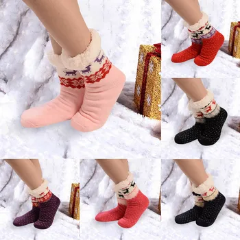 Christmas Women Cotton Socks casual Christmas Print Thicker Anti-slip Floor Cute Socks Carpet Candy colored winter socks warm 
Christmas Women Cotton Socks casual Christmas Print Thicker Anti-slip Floor Cute Socks Carpet Candy colored winter socks warm