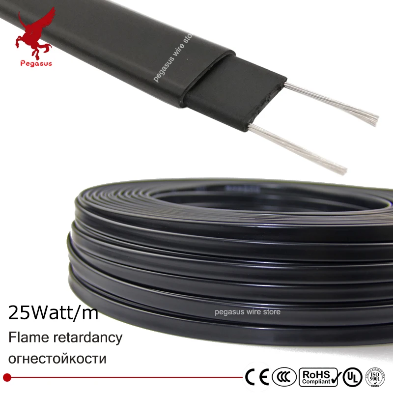 100m 220V Flame retardant type heating cable W=10mm Self regulat temperature Water pipe protection Roof deicing Heating cable
100m 220V Flame retardant type heating cable W=10mm Self regulat temperature Water pipe protection Roof deicing Heating cable