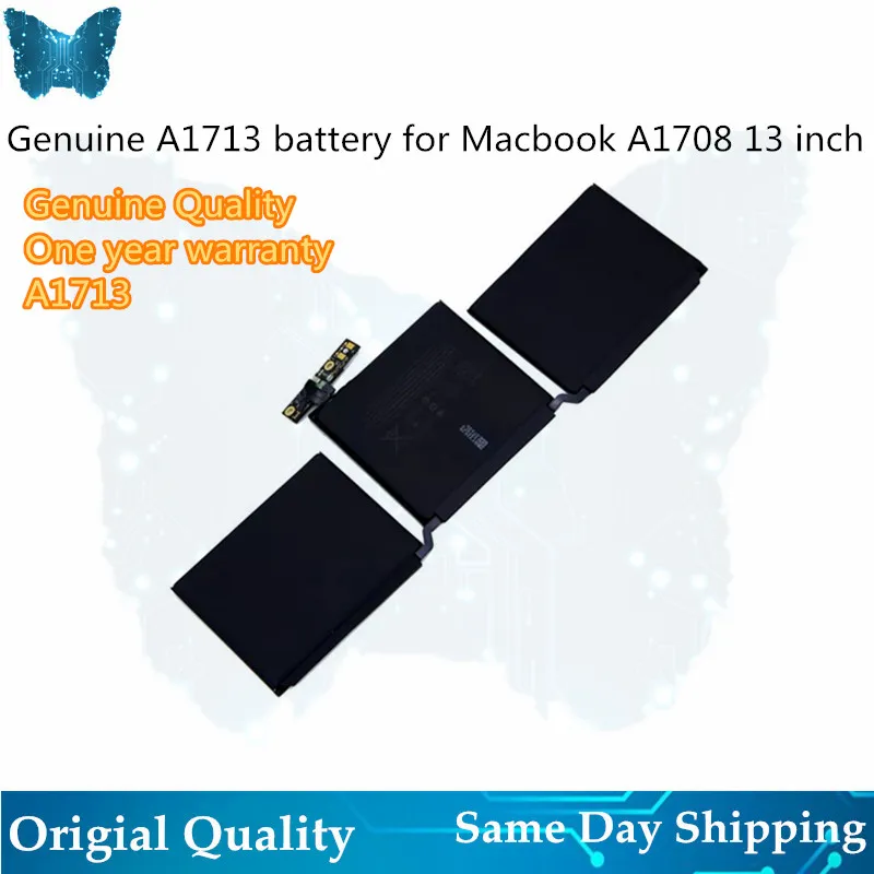 GIAUSA Laptop A1713 Battery For Apple Macbook Pro 13" Inch A1708 MLL42CH/A MLUQ2CH/A 4781mAh 54.5Wh 11.4V
GIAUSA Laptop A1713 Battery For Apple Macbook Pro 13" Inch A1708 MLL42CH/A MLUQ2CH/A 4781mAh 54.5Wh 11.4V
