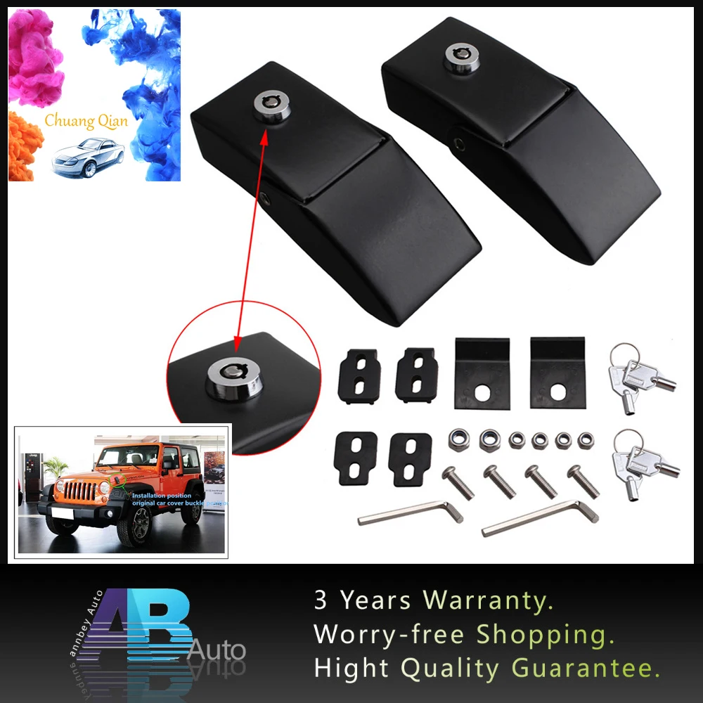 1Pair Hood Lock Kit Anti-Theft Security Lock Latch Kits Engine Locking Catches Latches set With Key For Jeep Wrangler JK 07-16
1Pair Hood Lock Kit Anti-Theft Security Lock Latch Kits Engine Locking Catches Latches set With Key For Jeep Wrangler JK 07-16