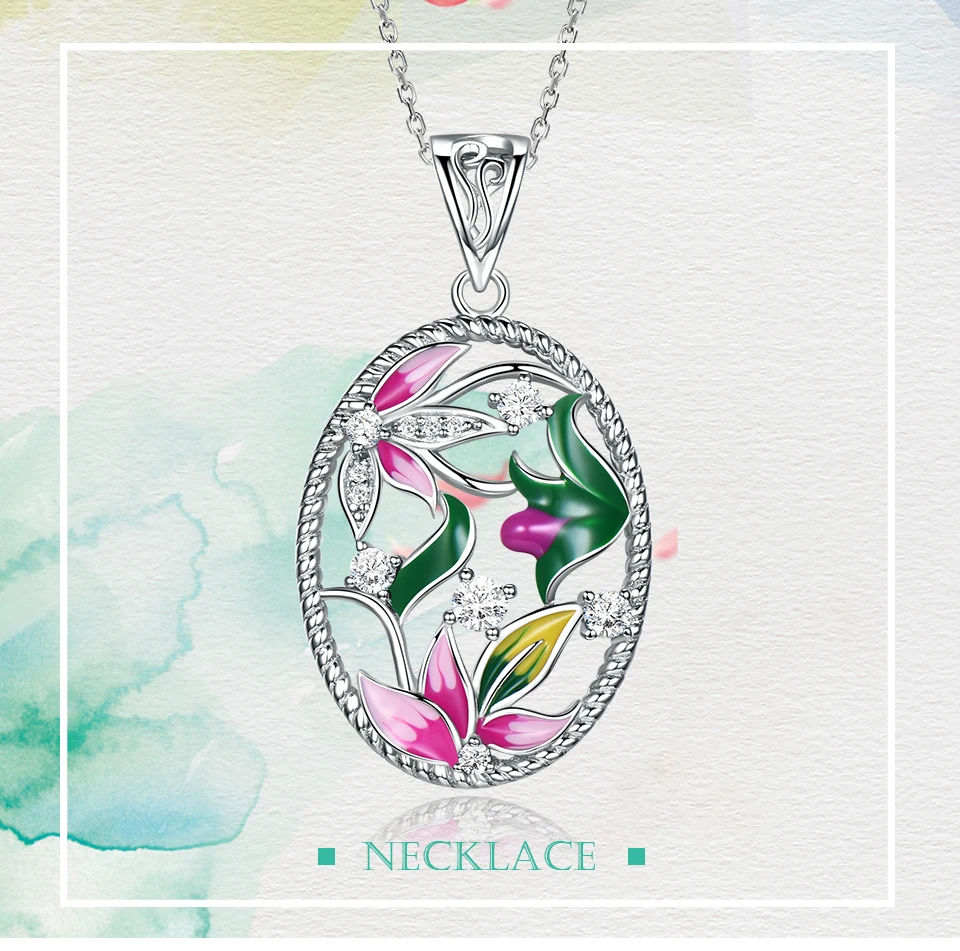 Colorful Enamel Flower necklace for Women (HAND MADE) NUJ060-1_01 (1)