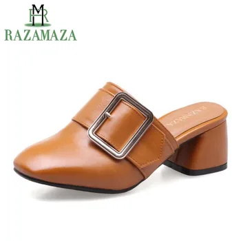 ZALAVOR Size 32-46 Classic Women High Heel Sandals Metal Buckle Square Toe Thick Heel Slipper Summer Club Shoes Women Footwears
ZALAVOR Size 32-46 Classic Women High Heel Sandals Metal Buckle Square Toe Thick Heel Slipper Summer Club Shoes Women Footwears