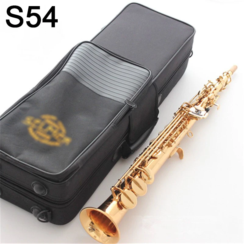 High Quality Brand Selme 54 soprano saxophone B flat Lacquer gold soprano Sax Professional musical instrument With Case shipping
High Quality Brand Selme 54 soprano saxophone B flat Lacquer gold soprano Sax Professional musical instrument With Case shipping