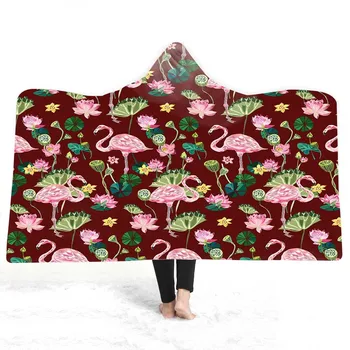 Tropical Plant Flamingo Hooded Blanket Sherpa Fleece Ocean Blue Wearable Plush Throw Blanket On Bed Sofa Thick Warm Home Textile
Tropical Plant Flamingo Hooded Blanket Sherpa Fleece Ocean Blue Wearable Plush Throw Blanket On Bed Sofa Thick Warm Home Textile