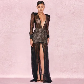 2018 fashion deep v-neck lace backless slit see-though sexy women elegant celebrity body con bandage dresses wholesale
2018 fashion deep v-neck lace backless slit see-though sexy women elegant celebrity body con bandage dresses wholesale