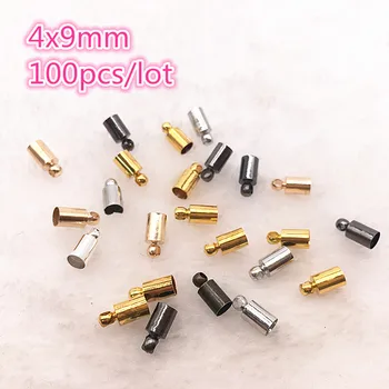 100pcs/lot 4*9mm Rhodium Gold Silver Bronze Necklace Leather Cord End Caps Tassel Crimp End Connector DIY Jewelry Findings
100pcs/lot 4*9mm Rhodium Gold Silver Bronze Necklace Leather Cord End Caps Tassel Crimp End Connector DIY Jewelry Findings