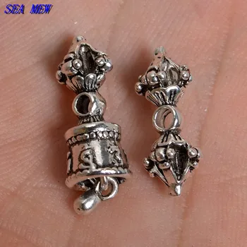 SEA MEW 8mm*19mm Tibetan Buddhist Antique Silver Color Spacer Beads Alloy Vajra Bell Charms DIY Jewelry Making 512bz
SEA MEW 8mm*19mm Tibetan Buddhist Antique Silver Color Spacer Beads Alloy Vajra Bell Charms DIY Jewelry Making 512bz