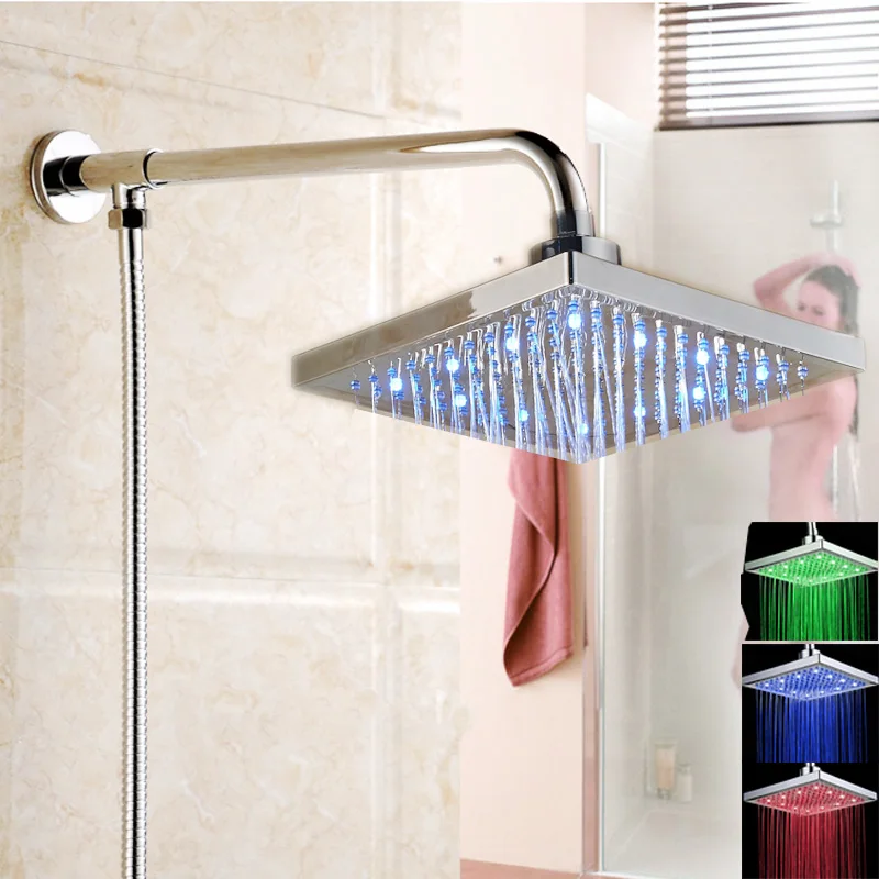 Led Color Changing 8" Rainfall Shower Head Bathroom Top Showerhead / Brass Shower Arm / 59" Stainless Steel Hose
Led Color Changing 8" Rainfall Shower Head Bathroom Top Showerhead / Brass Shower Arm / 59" Stainless Steel Hose