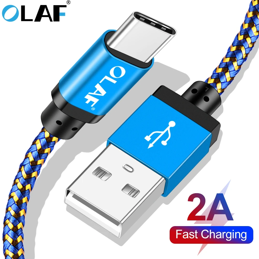 Кабель OLAF USB C 1 м 2 3 для Samsung S9 S8 Plus S10 мобильный телефон USB-C кабель Type-C быстрой