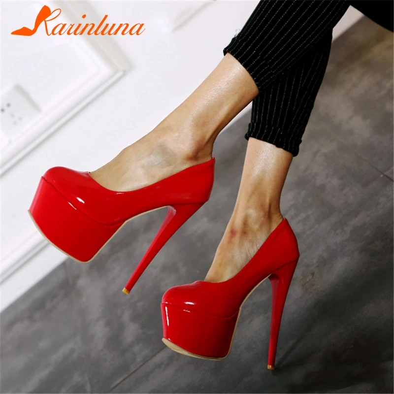 KARINLUNA New Plus Size 31-48 Patent Pu Leather High Heels Platform Shoes Woman Casual Office Party Sexy Spring Autumn Pumps
KARINLUNA New Plus Size 31-48 Patent Pu Leather High Heels Platform Shoes Woman Casual Office Party Sexy Spring Autumn Pumps
