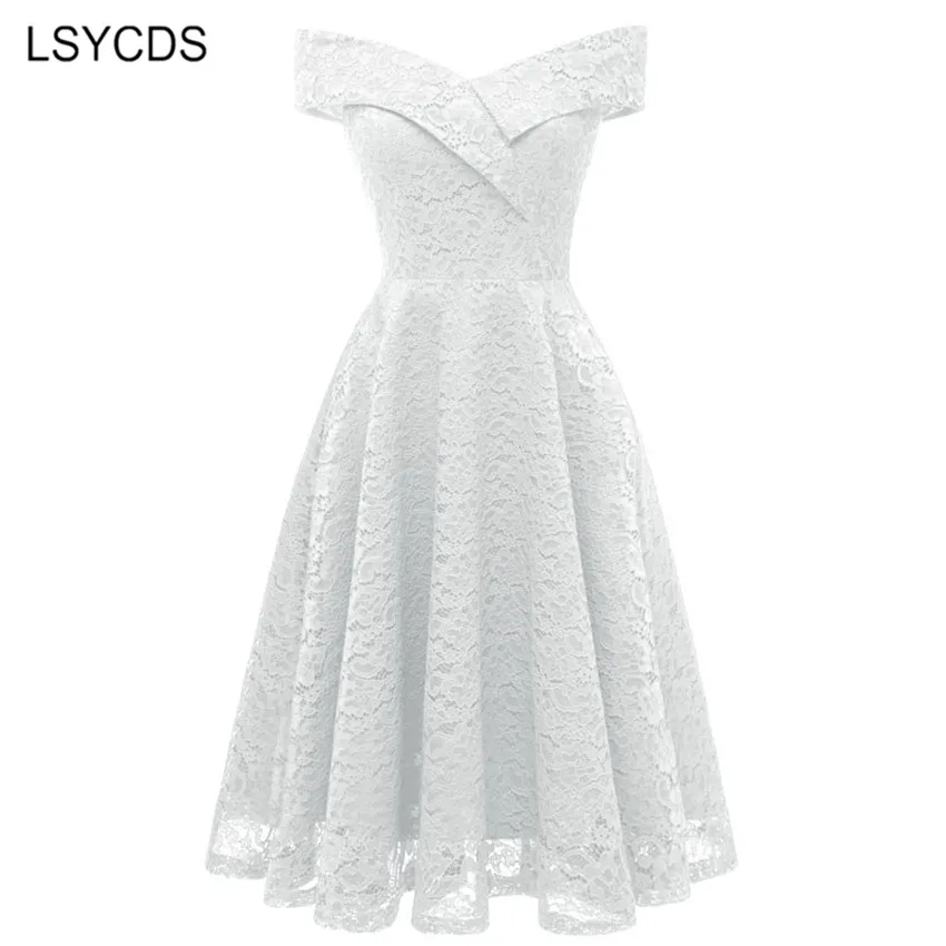 LSYCDS White Lace Dress Women 2019 Summer Sexy Off Shoulder V-neck A-Line Double Layer Elegant Vintage Party Dresses Vestidos
LSYCDS White Lace Dress Women 2019 Summer Sexy Off Shoulder V-neck A-Line Double Layer Elegant Vintage Party Dresses Vestidos