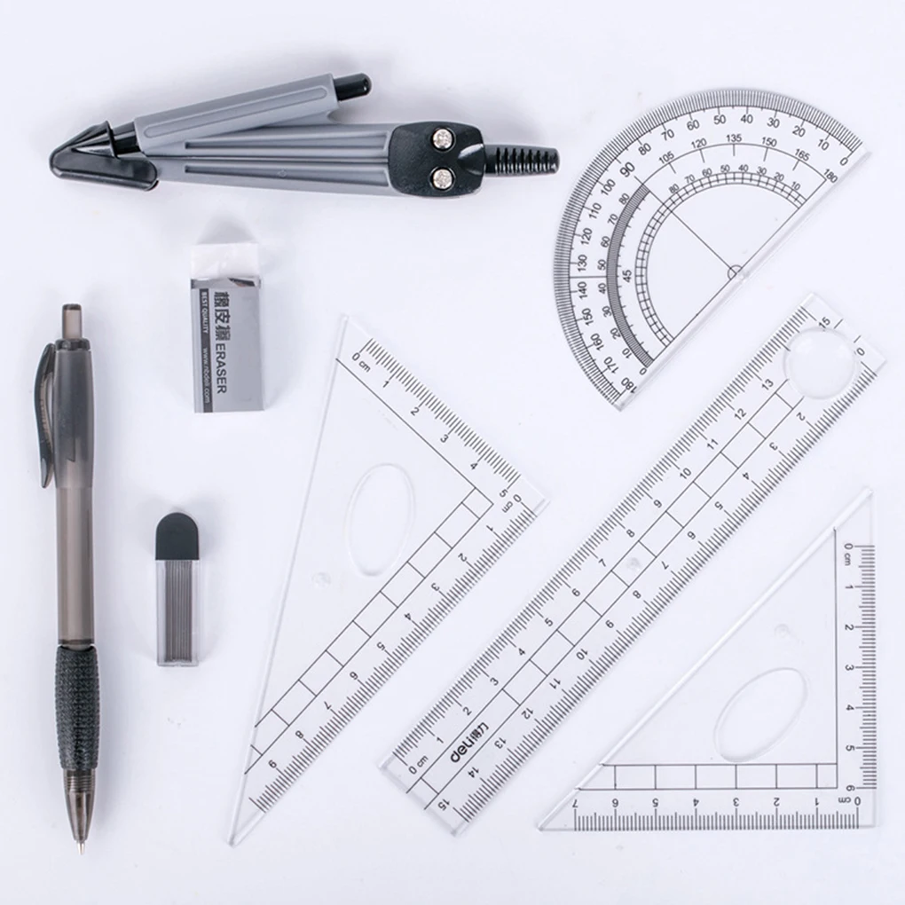 8PCS/Set Drawing Compass Ruler Kit Students School Stationery Examination Math Learning Tools Gifts
8PCS/Set Drawing Compass Ruler Kit Students School Stationery Examination Math Learning Tools Gifts