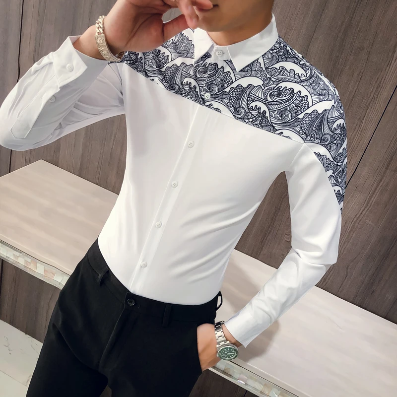 Quality Autumn New Shirt Men Brand Slim Fit Casual Retro Print Tuxedo Mens Shirt Long Sleeve Night Club Prom Dress Shirt Man 3XL
Quality Autumn New Shirt Men Brand Slim Fit Casual Retro Print Tuxedo Mens Shirt Long Sleeve Night Club Prom Dress Shirt Man 3XL