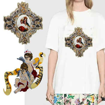 1PC Exquisite Embroidery Angel Applique Badge Bead Mary Queen Pattern Patches Rhinestone Motif Handmade Sewing for Clothing Bag
1PC Exquisite Embroidery Angel Applique Badge Bead Mary Queen Pattern Patches Rhinestone Motif Handmade Sewing for Clothing Bag