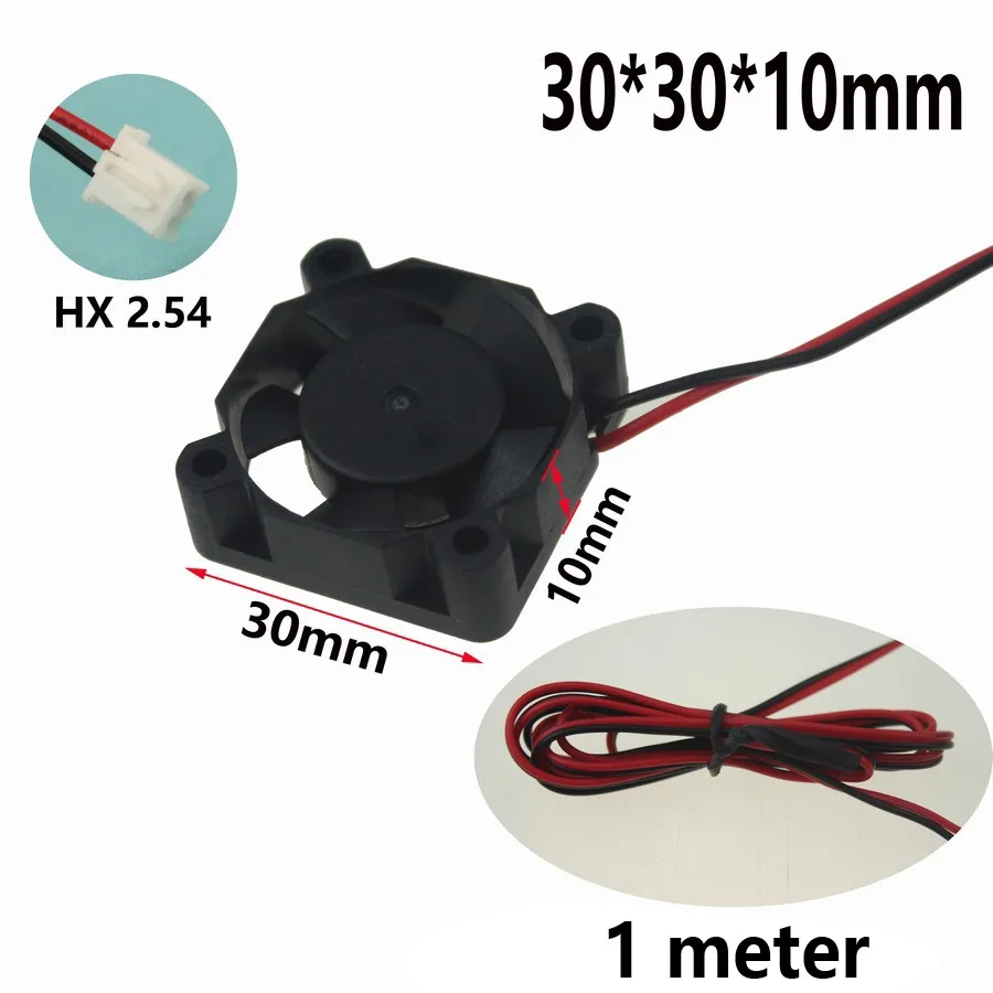 Gdstime 5 pcs High Speed 30mm x 10mm DC 12V Ball Bearing 3D Printer Radiator Cooler Mini Brushless Cooling Fan 30x30mm 1M Wire
Gdstime 5 pcs High Speed 30mm x 10mm DC 12V Ball Bearing 3D Printer Radiator Cooler Mini Brushless Cooling Fan 30x30mm 1M Wire