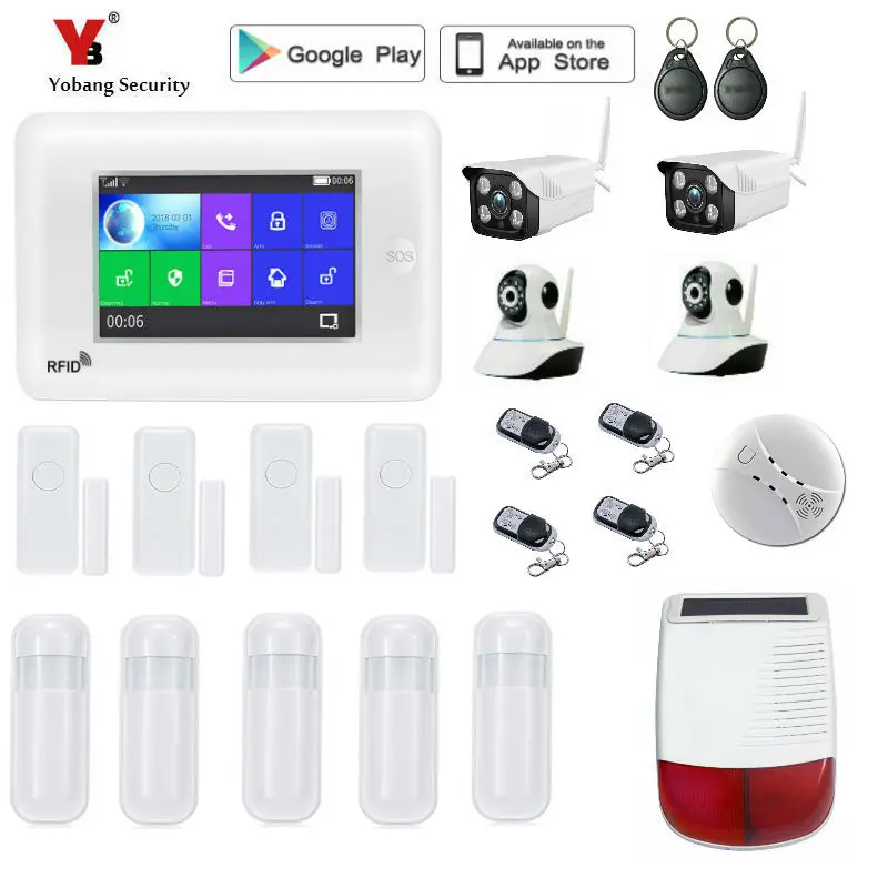 Yobang Security Touch Screen WIFI GSM Alarm System Security APP Control Wireless Home Burglar Alarm Fire Protection Security
Yobang Security Touch Screen WIFI GSM Alarm System Security APP Control Wireless Home Burglar Alarm Fire Protection Security