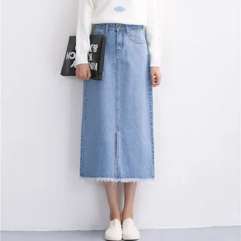 Slits a word denim skirt female 2016 new winter high waist a word length denim skirt
Slits a word denim skirt female 2016 new winter high waist a word length denim skirt