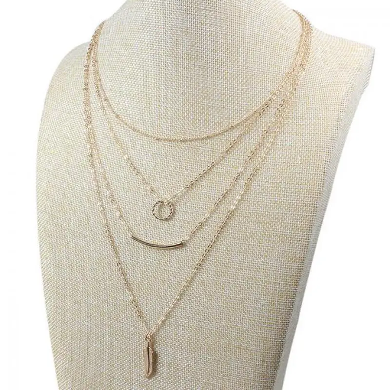 Delicate Circle Layering Necklace Silver Or Gold Feather And Tube Pendant Layered Chain Necklace Set Women Jewelry Collier
Delicate Circle Layering Necklace Silver Or Gold Feather And Tube Pendant Layered Chain Necklace Set Women Jewelry Collier