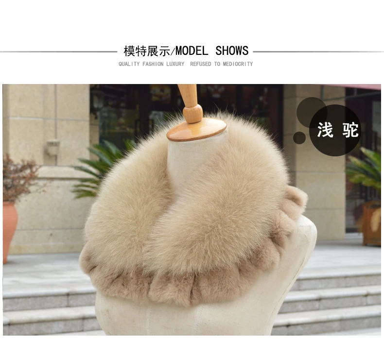 

Fox fur collar female o-neck autumn and winter fur muffler scarf rex rabbit hair shawl collar free shipping S130