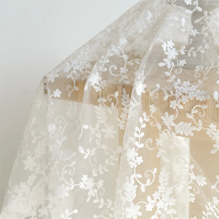 White Floral Embroidery Lace Fabric Bridal Wedding Tulle Fabric Gowns Lace Fabric Curtain Fabric By the yard
White Floral Embroidery Lace Fabric Bridal Wedding Tulle Fabric Gowns Lace Fabric Curtain Fabric By the yard