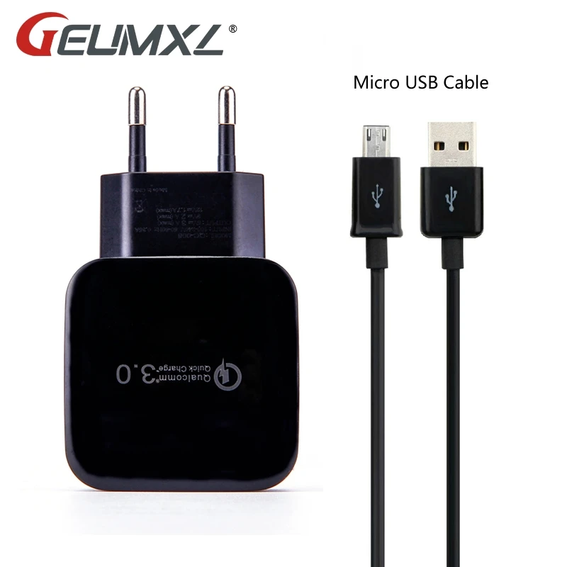 GEUMXL быстрая зарядка 3 0 дорожное настенное зарядное устройство + Micro USB-кабель для