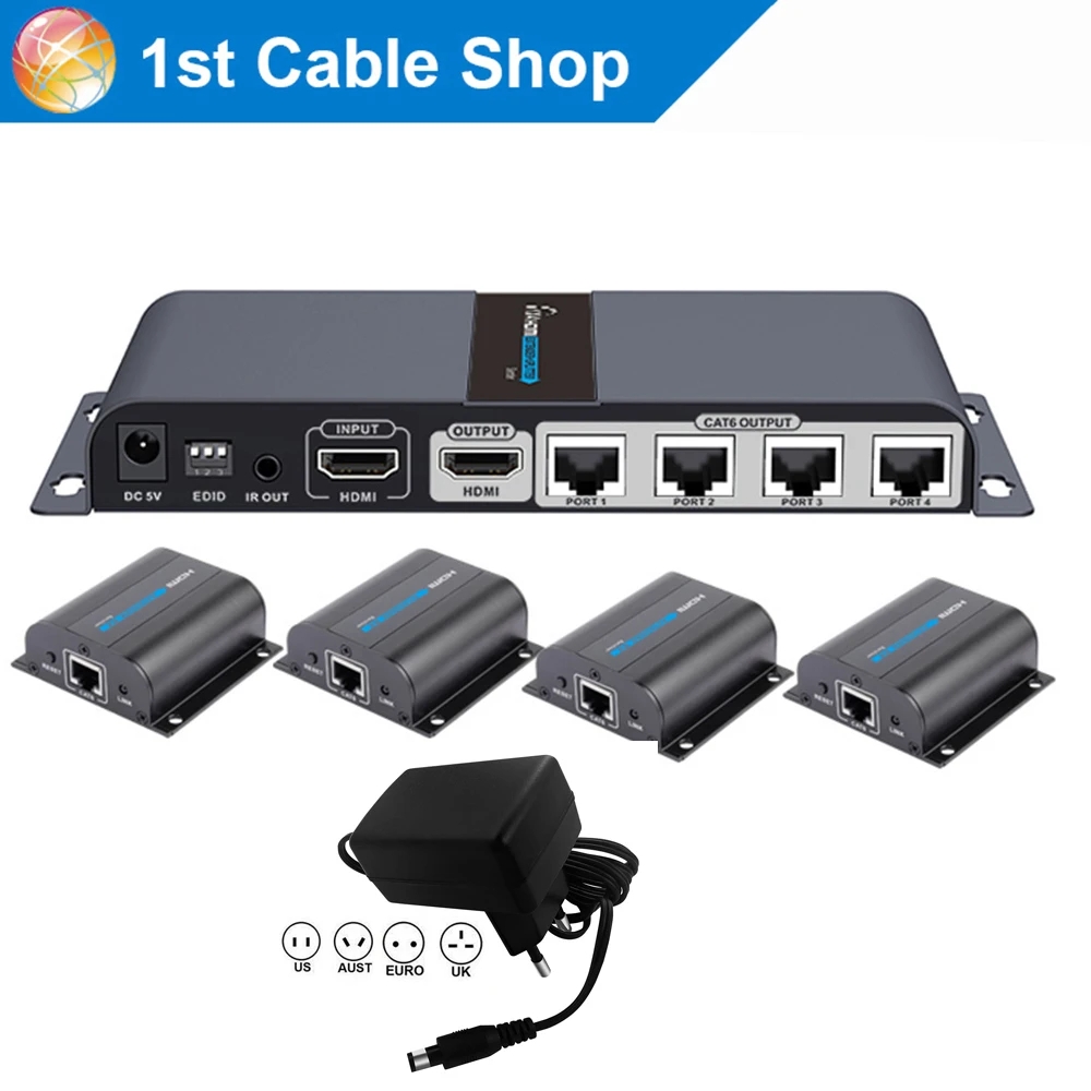LKV714pro HDMI 1X4 Splitter extender over cat6/7 cable up to 40M with IR control(1 sender+4 receivers included)
LKV714pro HDMI 1X4 Splitter extender over cat6/7 cable up to 40M with IR control(1 sender+4 receivers included)