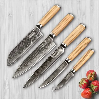 Sunnecko 5PCS Professional Kitchen Knife Set 73 Layers Japaness Damascus VG10 Steel Chef Knives Zebra Wood Handle Cooking Tools
Sunnecko 5PCS Professional Kitchen Knife Set 73 Layers Japaness Damascus VG10 Steel Chef Knives Zebra Wood Handle Cooking Tools
