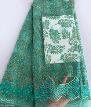 aqua gold African sugar lace unique french tulle lace fabric high quality 5 yards per piece
aqua gold African sugar lace unique french tulle lace fabric high quality 5 yards per piece