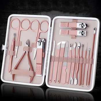 18pcs Stainless Steel Nail Clippers Scissors Set Kits Manicure Pedicure Nail Care Set Nails art beauty sets Manicure Tool
18pcs Stainless Steel Nail Clippers Scissors Set Kits Manicure Pedicure Nail Care Set Nails art beauty sets Manicure Tool