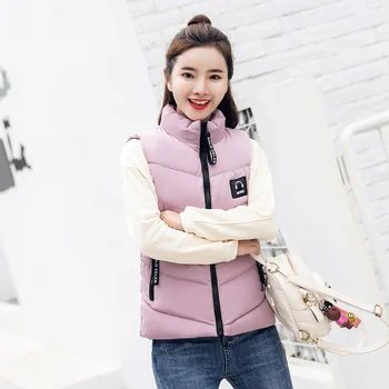 Winter Casual Short Vests For Women Zipper Women's Down Cotton Jacket Warm Sleeveless Vest With Pocket White Female Waistcoats
Winter Casual Short Vests For Women Zipper Women's Down Cotton Jacket Warm Sleeveless Vest With Pocket White Female Waistcoats