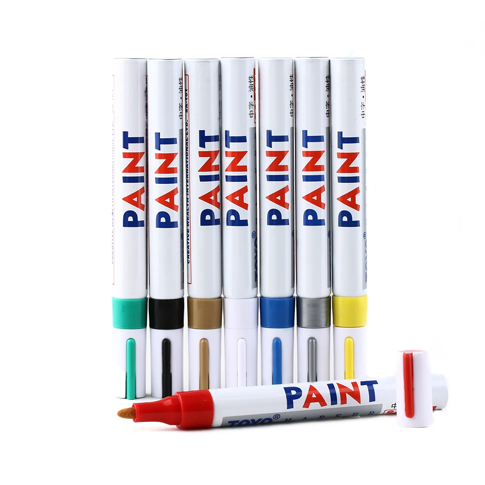 1PC Colourful Paint Marker Pen Tire Rubber Metal Glass Wood Stone Waterproof Oil Pen Stationery Office Supplies
1PC Colourful Paint Marker Pen Tire Rubber Metal Glass Wood Stone Waterproof Oil Pen Stationery Office Supplies