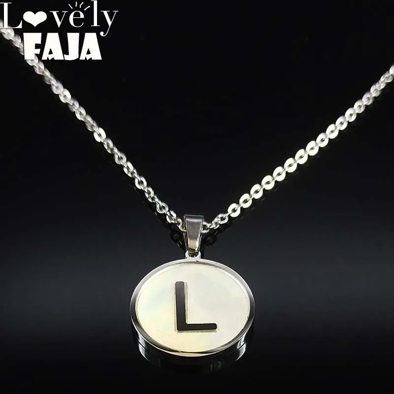 2021 Fashion Shell Stainless Steel Neckless for Women Gold Color L Letter Small Necklaces Pendants Jewelry collar mujer N18630 | Украшения