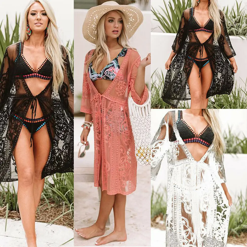 Hirigin Women's Sexy Bikini Cover Up Lace Hollow Out Floral Butterfly Sleeve Swimsuit Swimwear Beach Shirt Dress Bathing Suit
Hirigin Women's Sexy Bikini Cover Up Lace Hollow Out Floral Butterfly Sleeve Swimsuit Swimwear Beach Shirt Dress Bathing Suit