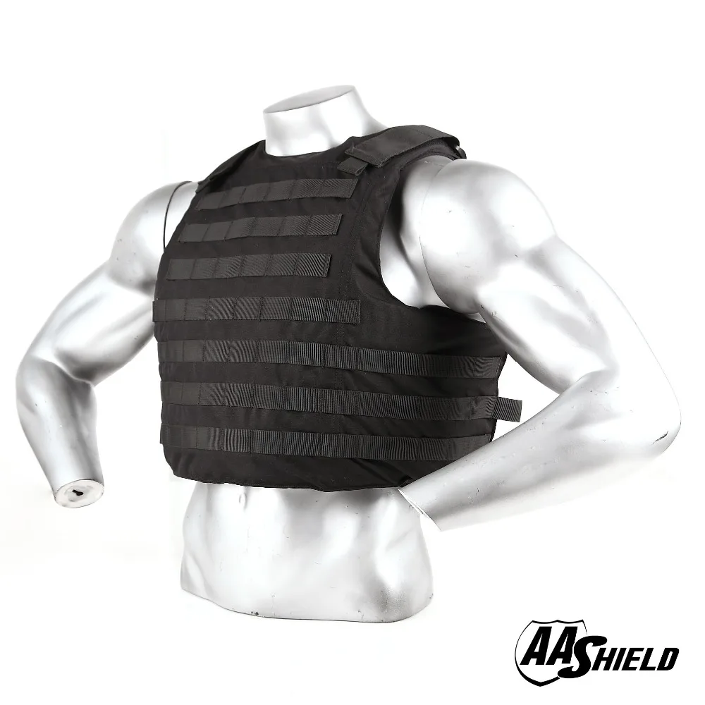 

AA SHIELD Bullet Proof Vest Aramid Core Ballistic Body Armor Insert Vest Self Defense Supply Level NIJ IIIA Black S/M