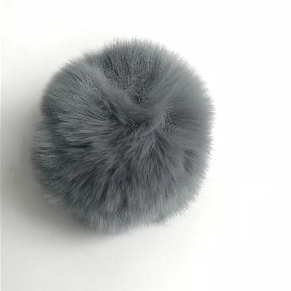 Magicfur-6 см Настоящий мех кролика помпон шар Серый Цвет DIY брелок для ключей шляпа
